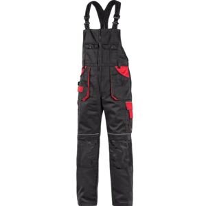 CXS ORION KRYŠTOF pracovní kalhoty s laclem černé červené 52